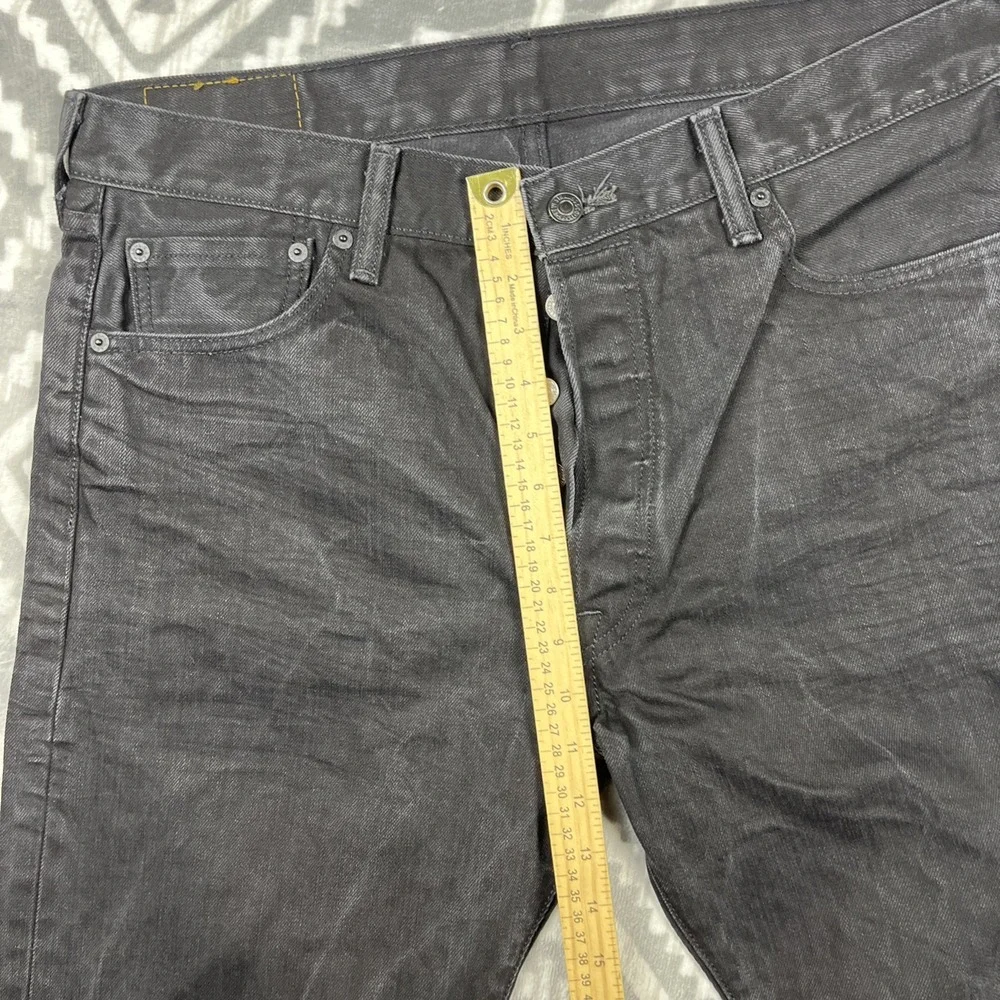 Levis 501 Jeans Men‎ 36x32 Black Straight Leg Rocker Denim Grunge Distressed